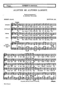 Ralph Vaughan Williams: Alister McAlpine's Lament (SATB)