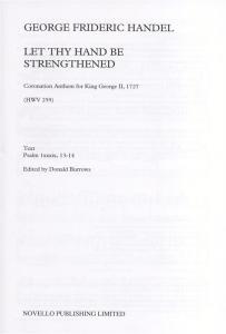 G.F. Handel: Let Thy Hand Be Strengthened