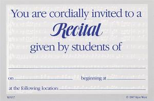 Recital Invitation (25 Postcards)