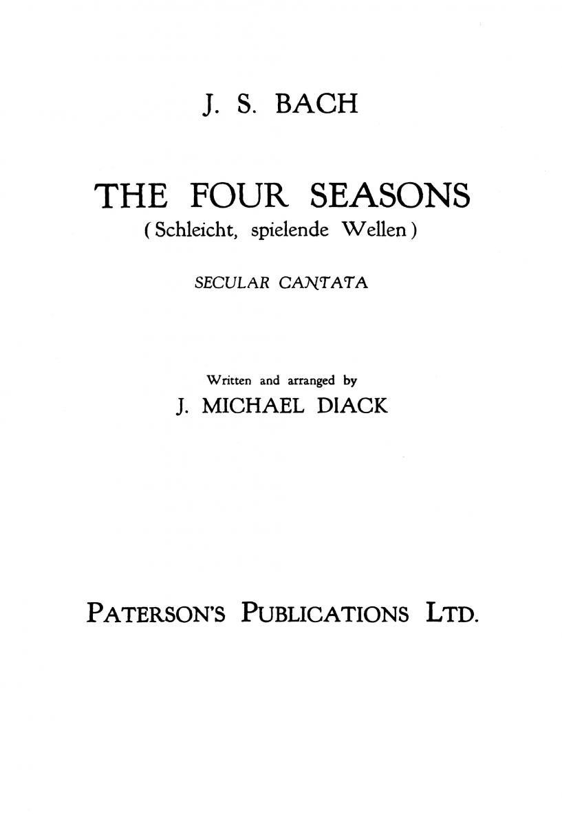 Bach, Js Four Seasons V/S