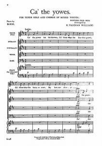 V Williams, R Ca' The Yowes Tenor Solo/Satb/Piano