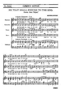 Mendelssohn He That Endure End Satb