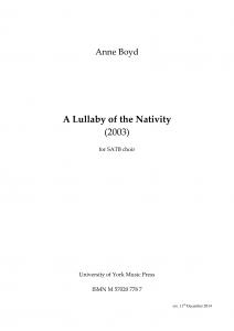 Anne Boyd: A Lullaby of the Nativity