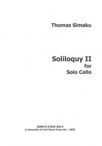 Thomas Simaku: Soliloquy II