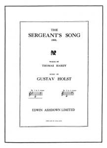 Holst, Gthe Sergeants Songvoice/Piano