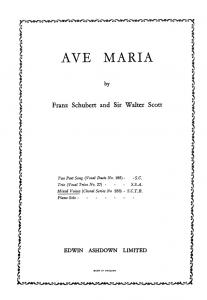 Schubert, F Ave Maria Satb/Pf