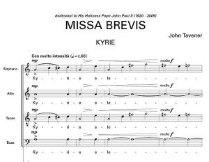 John Tavener: Missa Brevis (Mixed Voices)