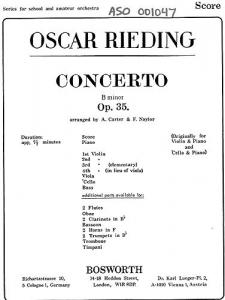 Oskar Rieding: Concerto In B Minor Op. 35