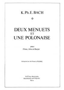 Karl Philippe Emmanuel Bach: 2 Menuets Et Une Polonaise