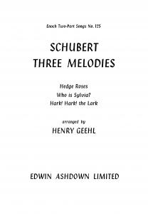 Geehl, H Schubert Three Melodies 2 Pt