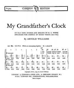 Williams Grandfathers Clock Satb Ton