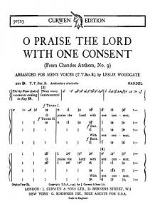 Handel, Gf O Praise The Lord With One Consent Ttbb(Tonic)