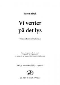 Søren Birch: Vi Venter På Det Lys (SSA)