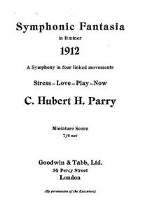 C. Hubert Parry: Symphony No.5 In B Minor 'Symphonic Fantasia' (Score)