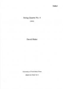 David Blake: String Quartet No.4 - Parts