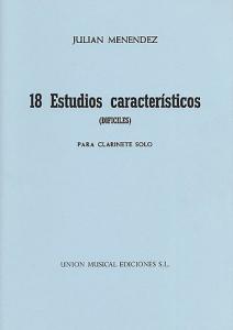 Menendez Dieciocho Estudios Caracteristicos Clarinet