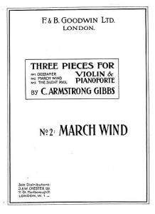 Armstrong Gibbs March Wind (No.2 Of Three Pieces) Violin/Piano