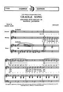 Mozart, Wa Cradle Song Unison+descant/Piano