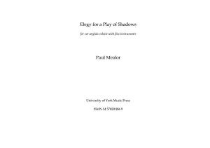 Paul Mealor: Elegy for a Play of Shadows (Score)