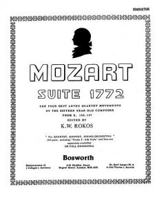 Mozart, Wa, F W Suite 1772 Rokos Orch (A) Sc/Pts