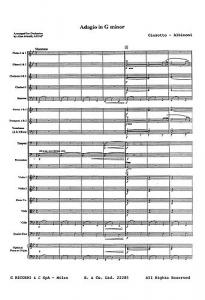 Tomaso Albinoni/Remo Giazotti: Adagio In G Minor (Score And Parts)