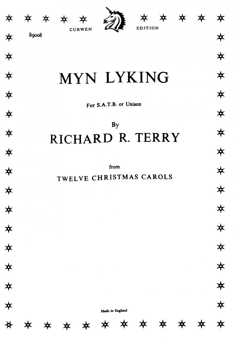 Terry, R Myn Lyking Satb/Piano