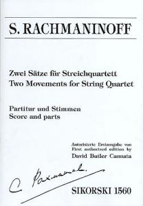 Sergei Rachmaninov: Two Movements For String Quartet