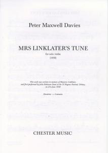 Peter Maxwell Davies: Mrs Linklater's Tune (Solo Violin)