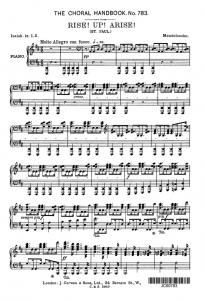 Mendelssohn Rise! Up! Arise! Satb