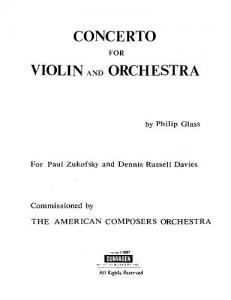 Philip Glass: Violin Concerto