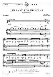 Boole , R Lullaby For Nicholas Unison/Piano