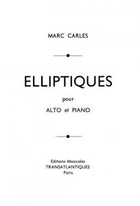 Marc Carles: Elliptiques