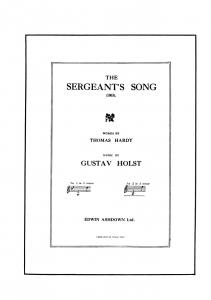 Holst, G Sergeants Song A Minor Voice/Piano