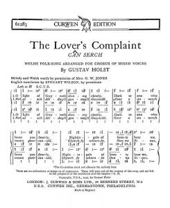 Holst: The Lover's Complaint SATB