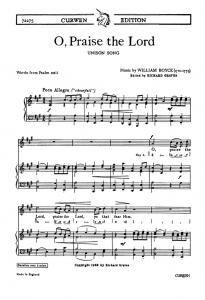 Boyce, W O Praise The Lord Unison/Piano