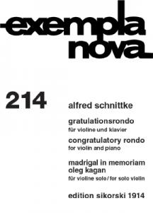 Alfred Schnittke: Gratulationsrondo / Madrigal In Memoriam Oleg Kagan