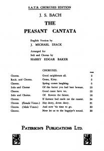 Johann Sebastian Bach: The Peasant Cantata Satb/Piano (Choruses Only)