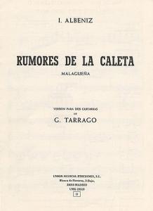 Albeniz Rumores De La Caleta Malaguena