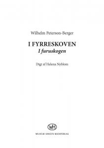 Peterson-berger I Furuskogen Satb