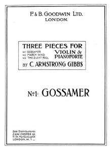 Armstrong Gibbs Gossamer (No.1 Of Three Pieces) Violin/Piano