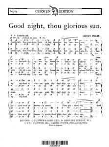 Henry Smart: Good Night, Thou Glorious Sun (Tonic Sol-fa)