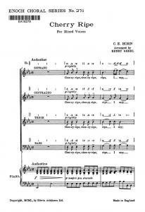 Horn, C Cherry Ripe Satb/Pf