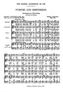 Purcell Nymphs And Shepherds Satb