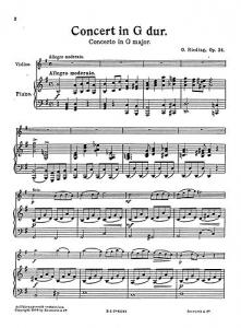 Oskar Rieding: Concerto In G Op.34 (Score/Parts)