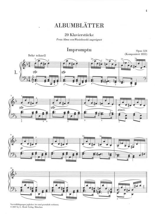 Robert Schumann: Albumbltter Op.124