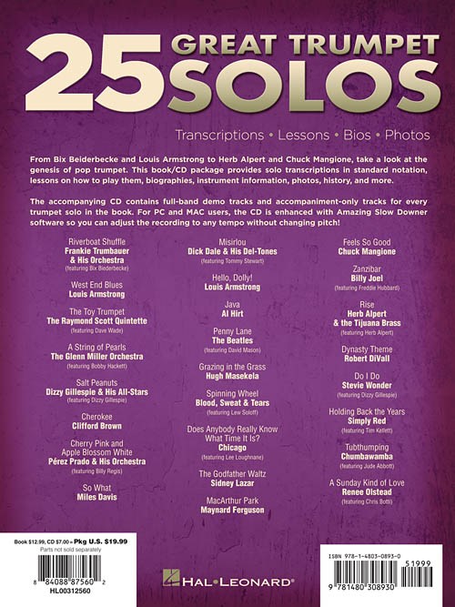 25 Great Trumpet Solos (Book/CD)