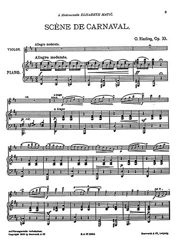 Oskar Rieding: Scene De Carneval Op.33