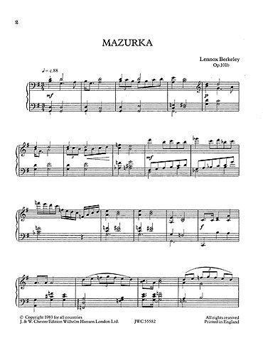 Lennox Berkeley: Mazurka Op.101b