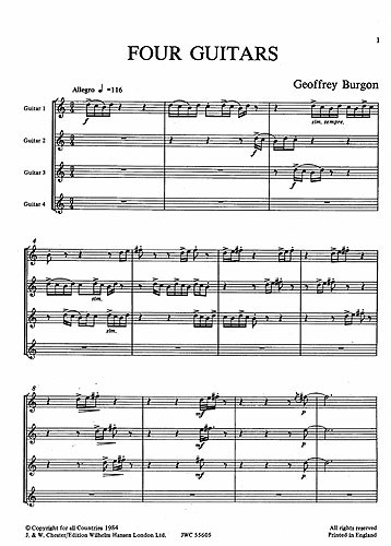 Burgon: Four Guitars (Score and Parts)