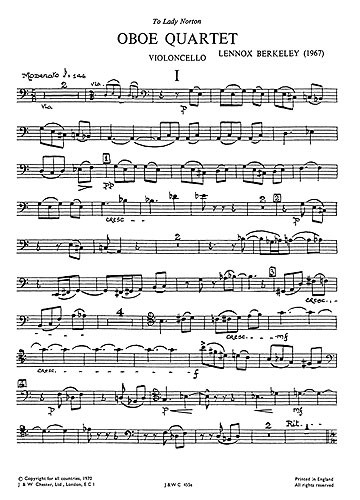 Lennox Berkeley: Oboe Quartet Op. 70 (Parts)